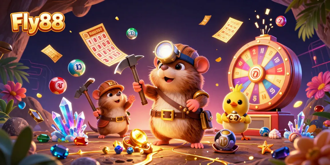 Experience excitement with Fly88's thrilling games, showcasing a dynamic treasure hunt scene.