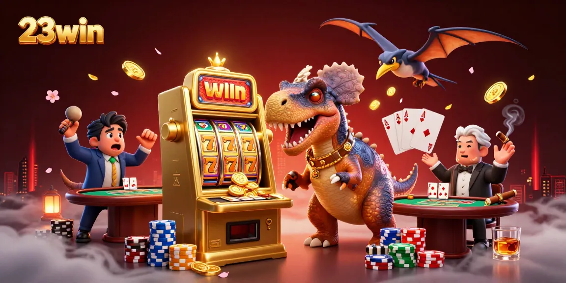 23win slot dinosaur headbutting machine for jackpots with casino elements and vibrant action
