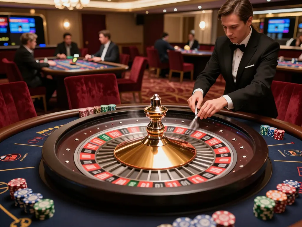 Experience thrilling gameplay at 23WIN's live dealer roulette table with a professional croupier.