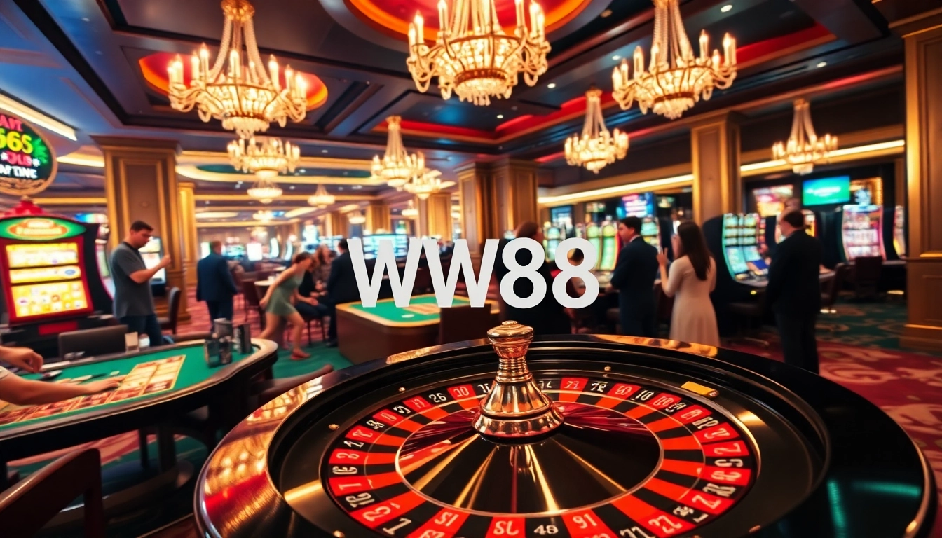 WW88 shows players engaging in exciting casino games like roulette and poker.