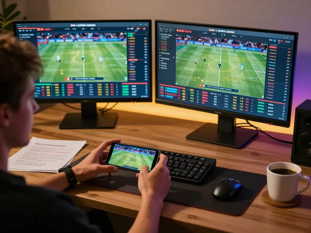 Experience fabet sports betting on a smartphone in an engaging online gaming setup with dynamic atmosphere