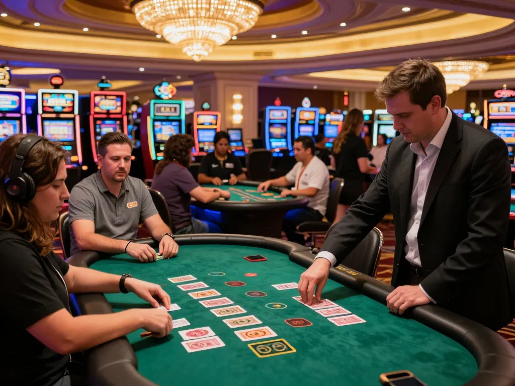 Players engaging in a high-stakes blackjack game at the casino while enjoying the lively atmosphere of 88aa