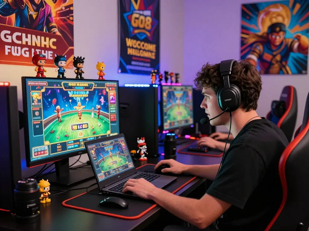 Player engaged in a live casino game celebrating the GO8 CHÍNH THỨC promotions in a vibrant gaming setup.