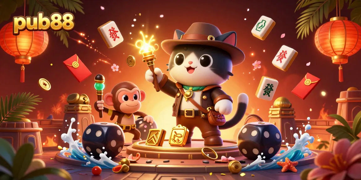Experience rewards with pub88 at a vibrant casino scene featuring rich game elements.