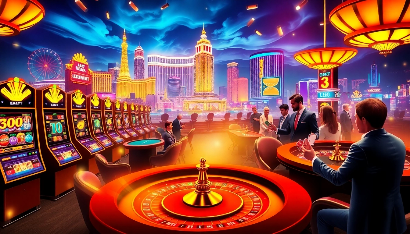 Experience high-stakes gaming at https://bet88e.gold/ with vibrant slot machines and poker tables.