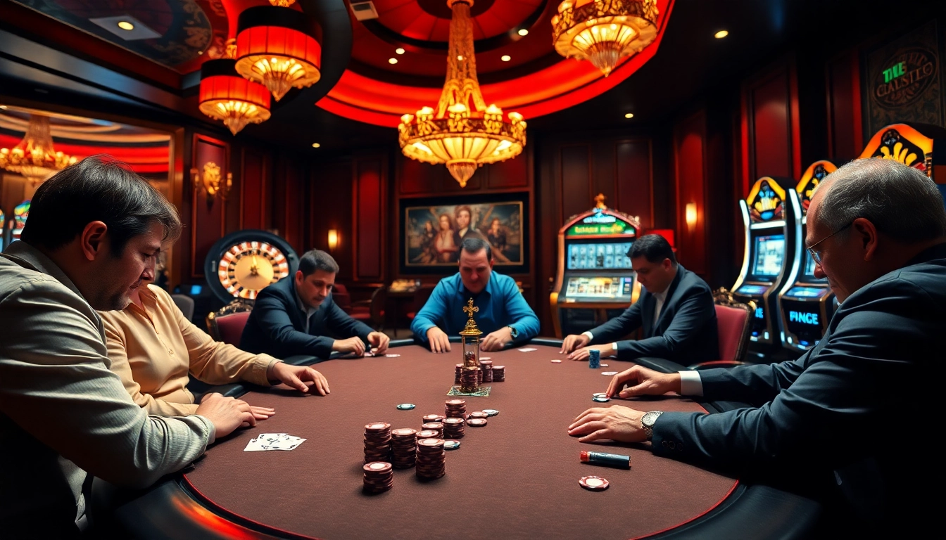 Experience the thrill of gambling at vipwin with intense poker action and luxurious casino decor.