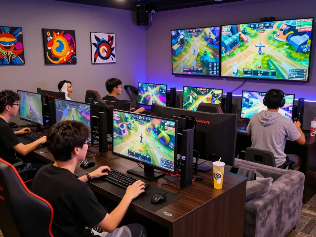Engaging gaming scene at Sunwin showcasing players and vibrant graphics.