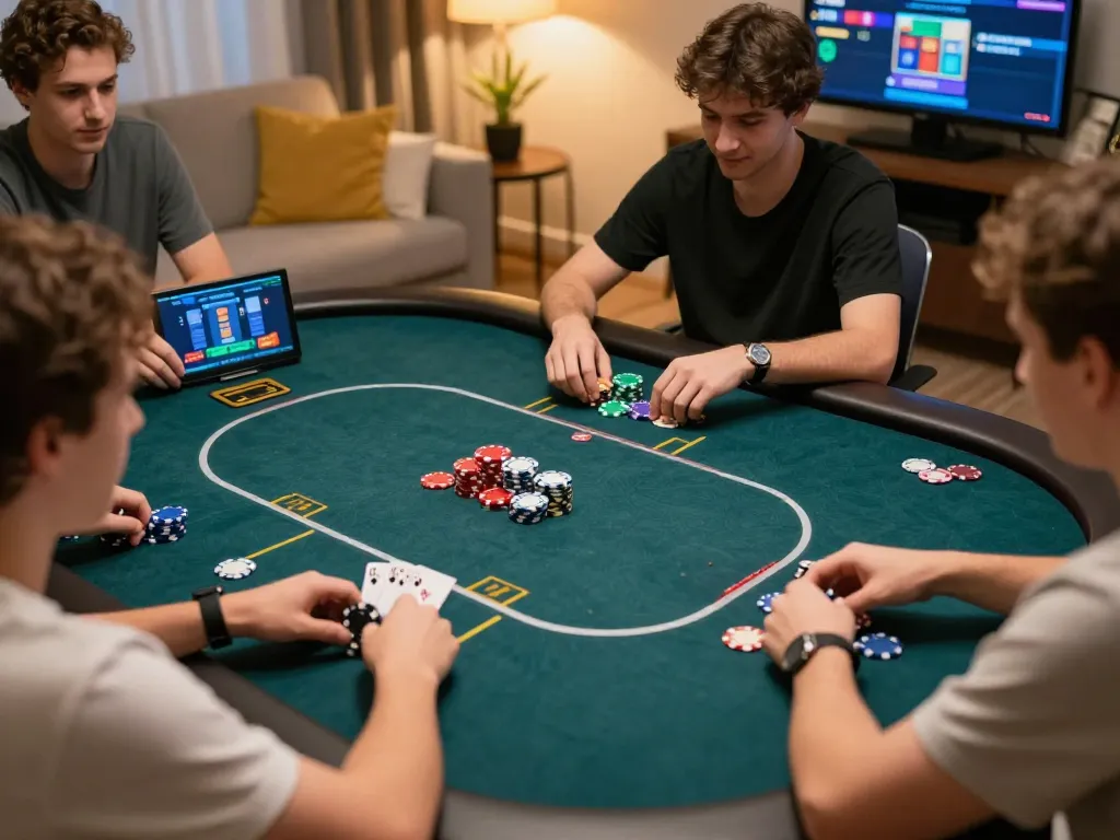 Players engaging in an exciting online poker game S666 with vibrant betting chips and strategic interactions