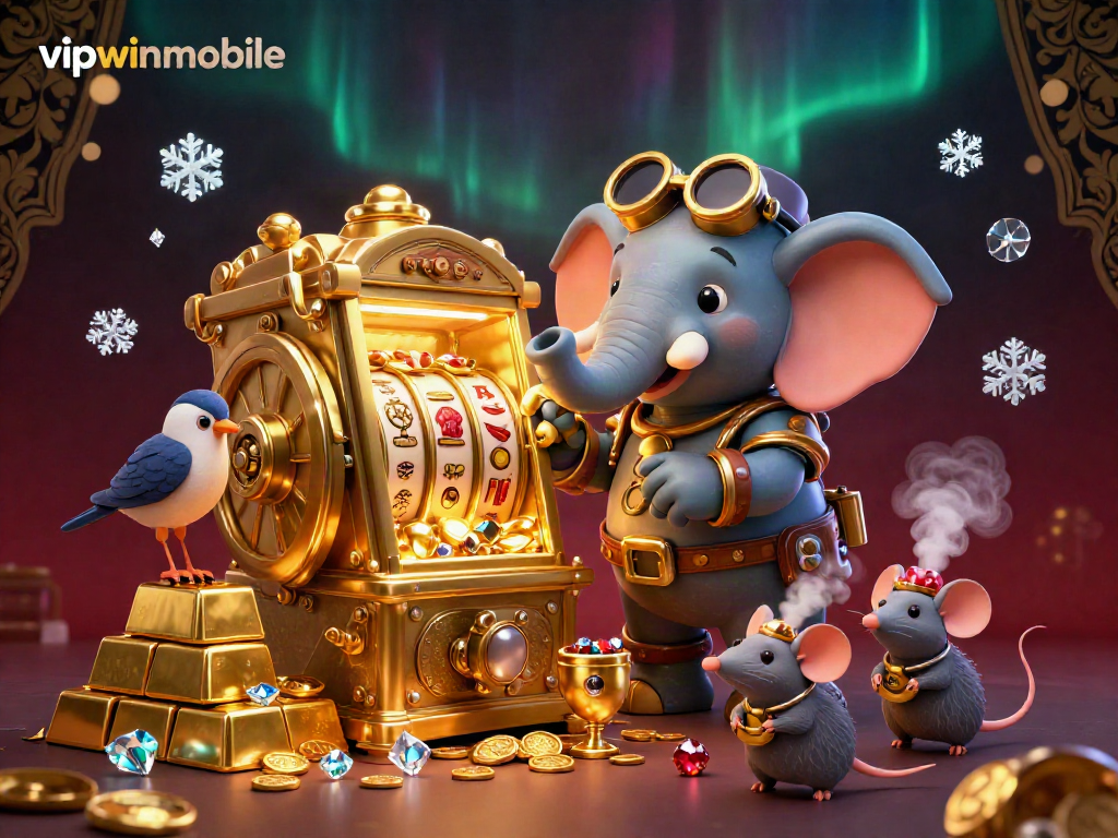 Engage with the vibrant slot machine action at vipwinmobile, featuring dynamic steampunk characters in a richly detailed universe.