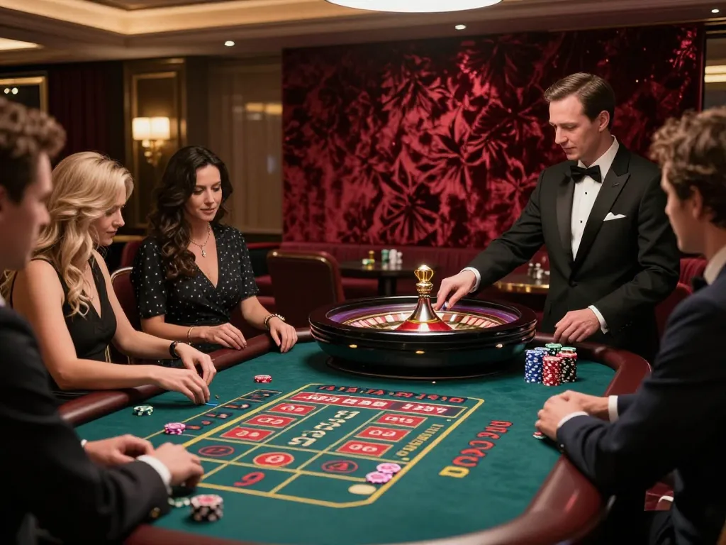 KJC engages players with thrilling roulette action in a luxurious casino setting.