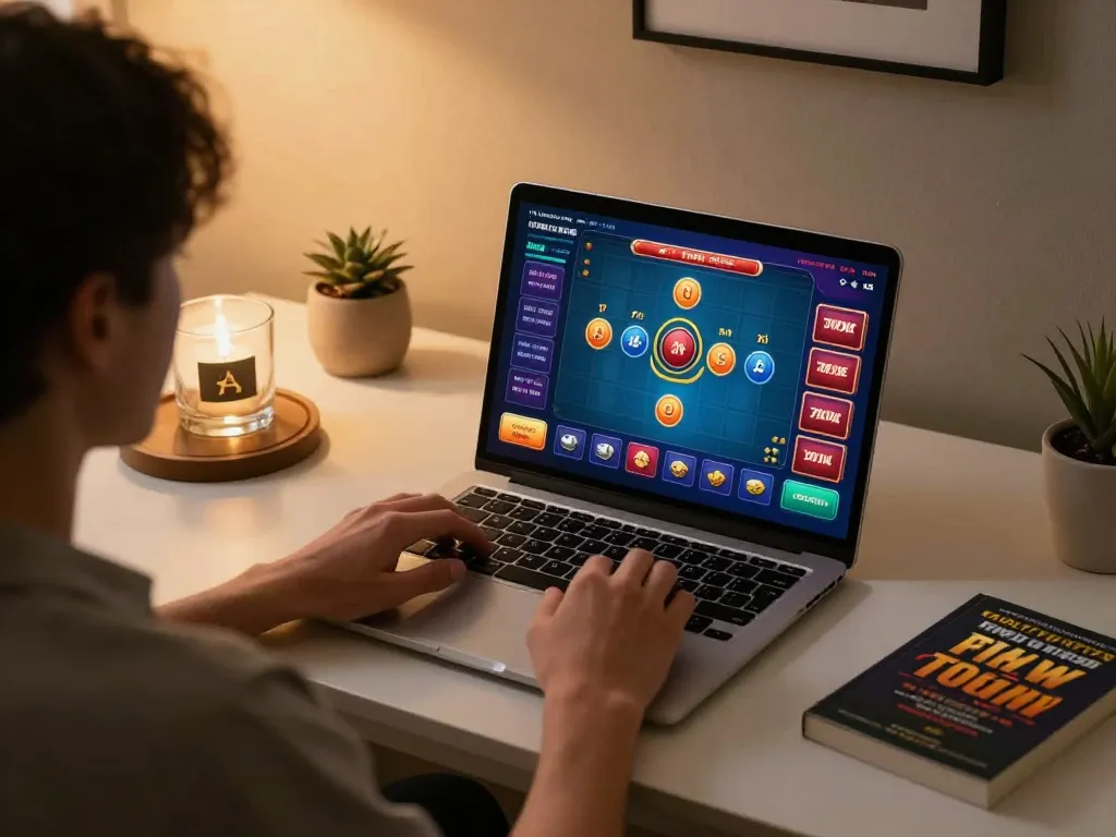 Engaging gameplay at taixiuonline with vibrant betting options on a laptop, showcasing online gambling strategy.