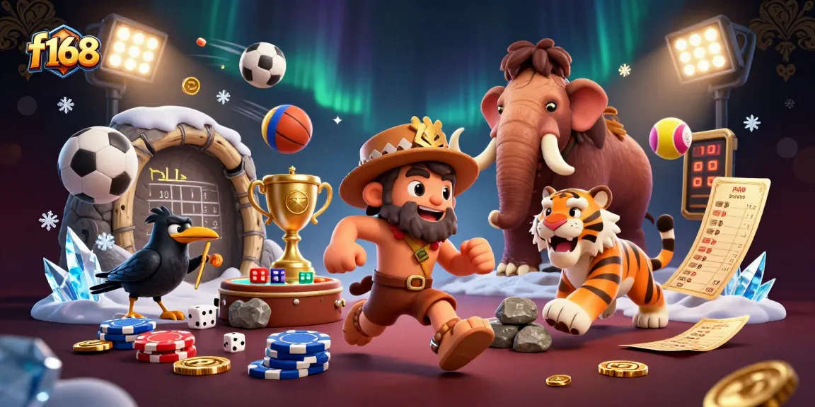 Engage with f168's thrilling prehistoric casino scene, featuring unique characters and dynamic betting action.