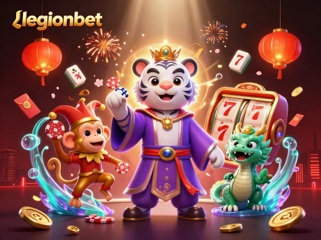 Win big at legionbet with our vibrant casino adventure illustration featuring lively characters.
