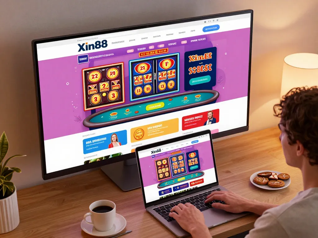 Engaging with the house edge at nhà cái xin88, showcasing online gambling experience with vibrant digital interface and user-friendly design