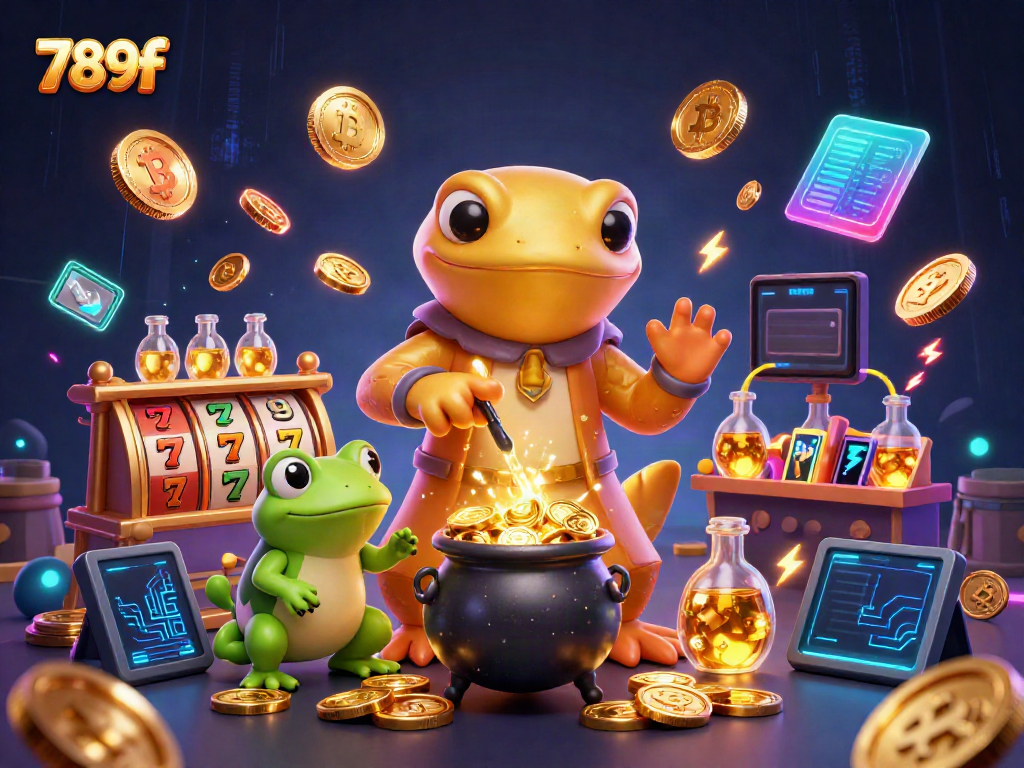 Experience the thrilling jackpot excitement at 789f with a golden salamander alchemist and crypto coins.