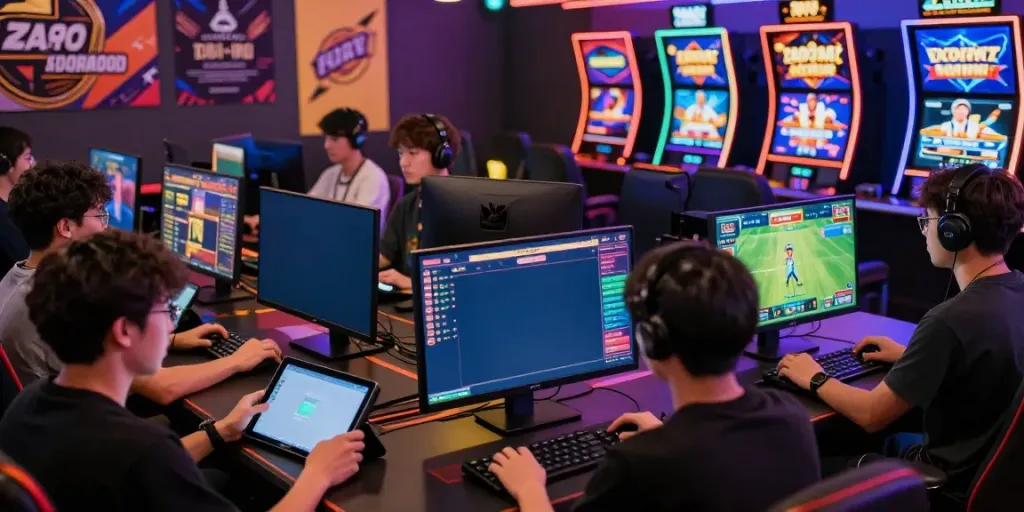 Engaged players enjoying the DA88 platform for online gaming and sports betting.