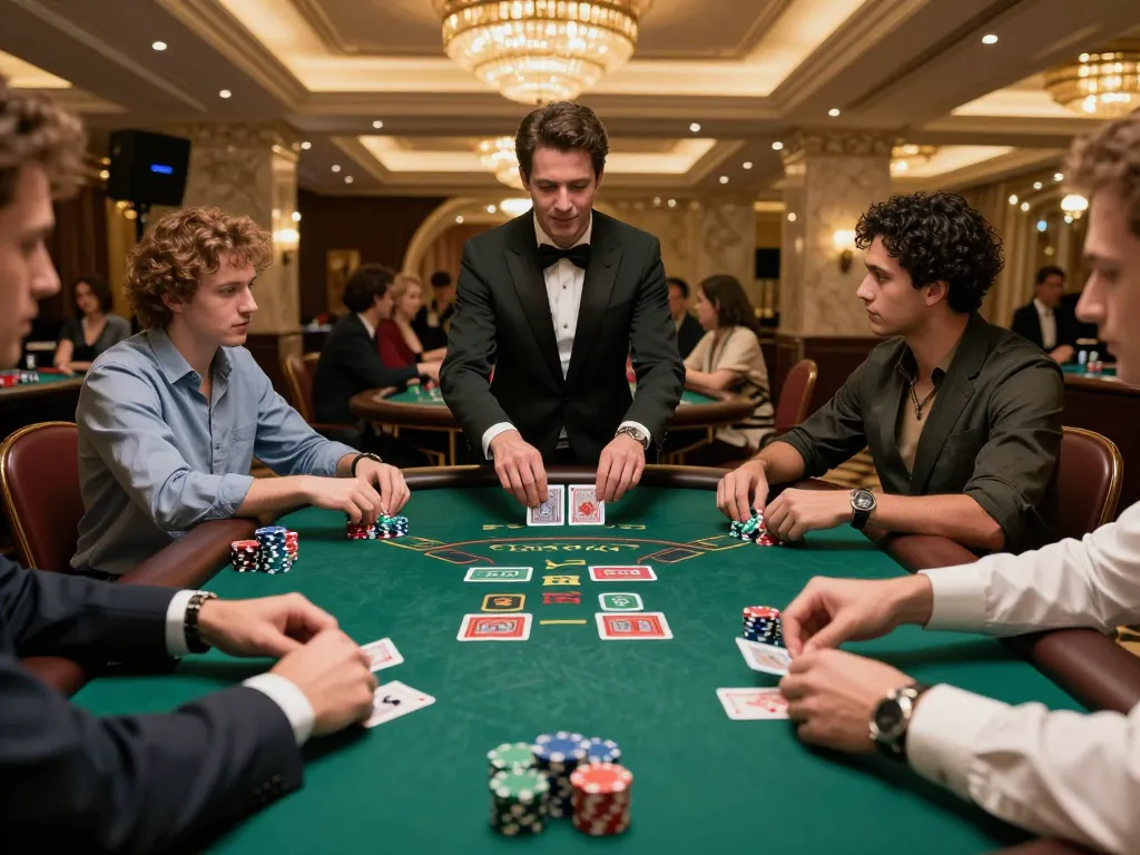 Players strategizing during an exciting sunwins blackjack game at a luxury casino.