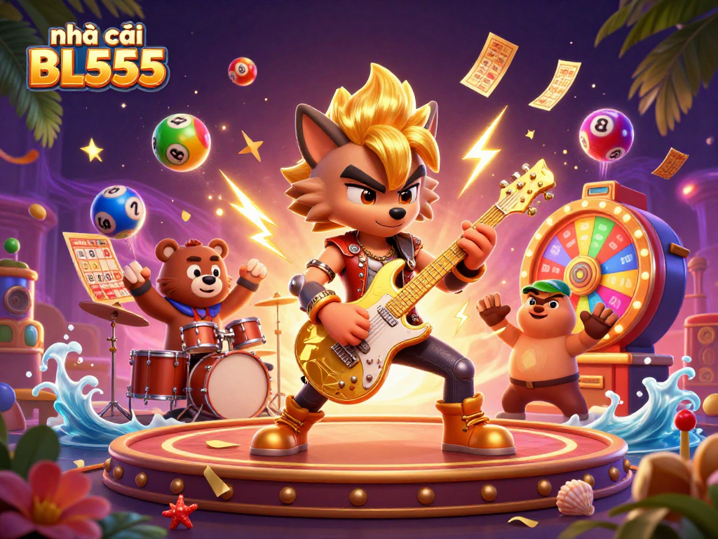 Engaging gaming experience at nhà cái BL555 with vibrant characters and dynamic lottery elements.
