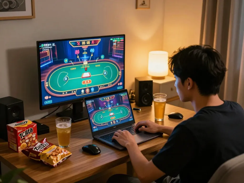 Player enjoying an online casino experience with XX88, engaged in a live dealer game.