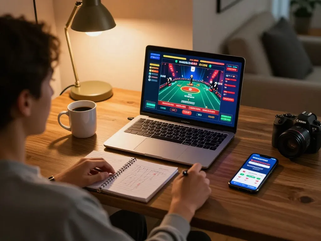 Engaging moment of online gaming at vuabet88i, featuring a player strategizing during a live dealer game.