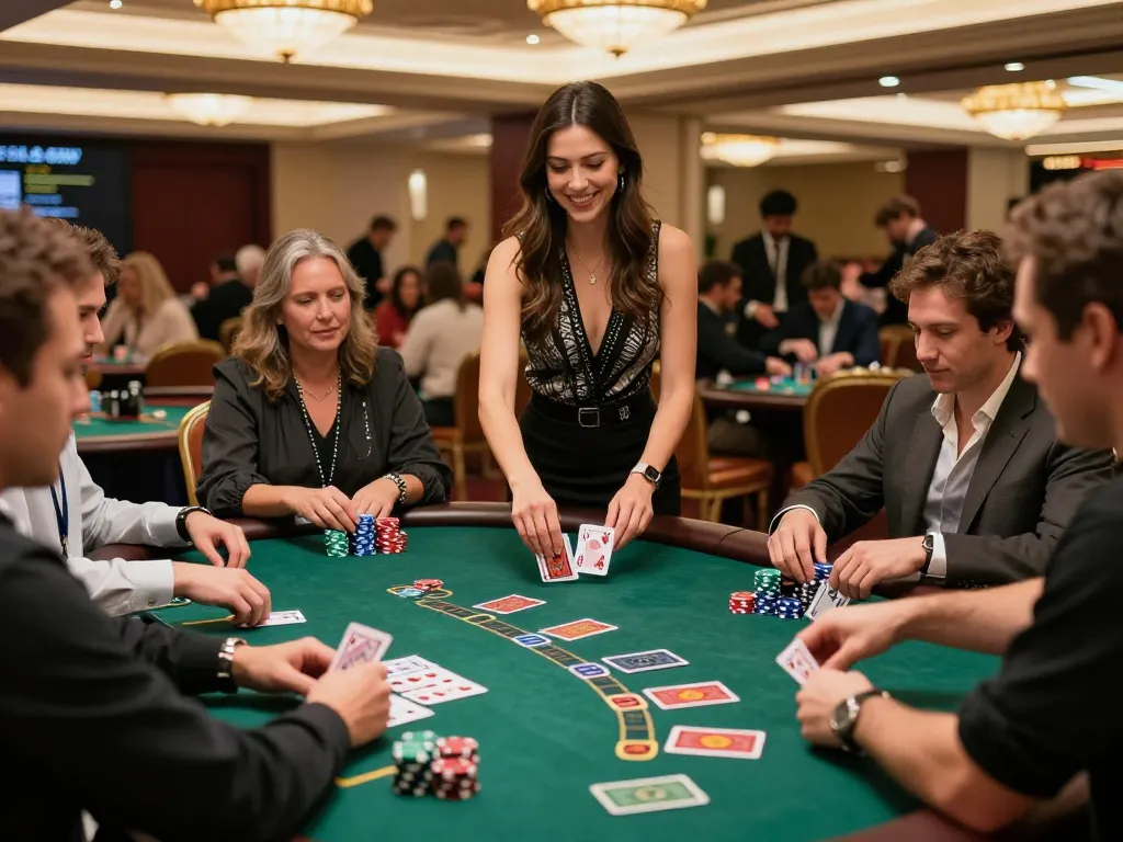 Players engaging at a dynamic blackjack table featuring sc88 gameplay and thrilling betting moments.