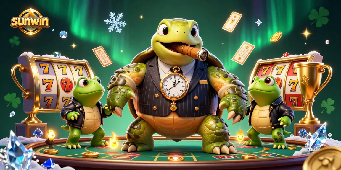 Experience sunwin's vibrant casino scene with a snapping turtle mobster and bullfrog enforcers.