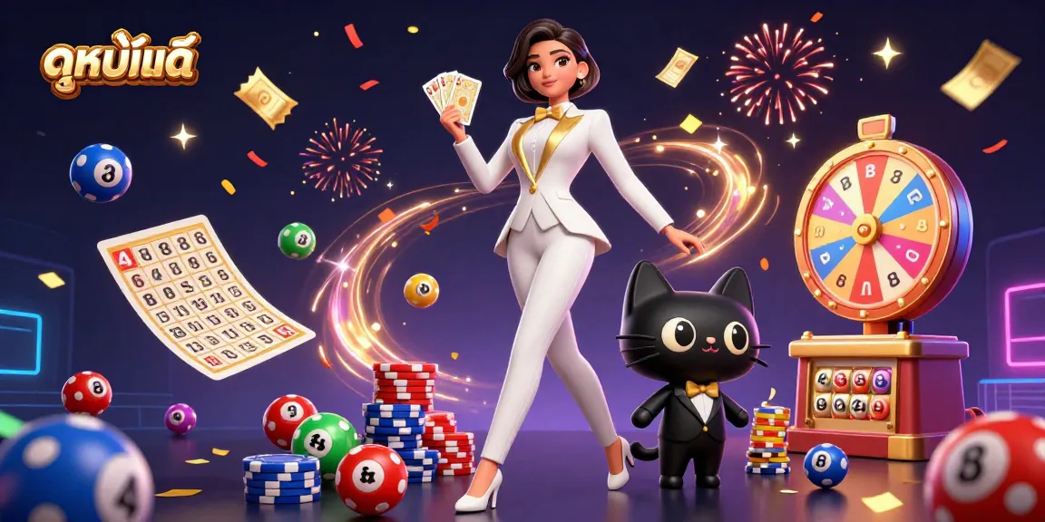 Experience ดูหนังออนไลน์ with a glamorous woman and a playful cat in a vibrant casino scene.
