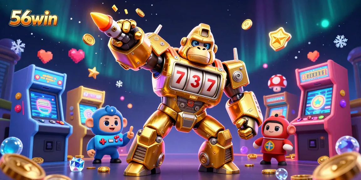 Experience thrilling gameplay at 56win with our vibrant casino-themed illustration.
