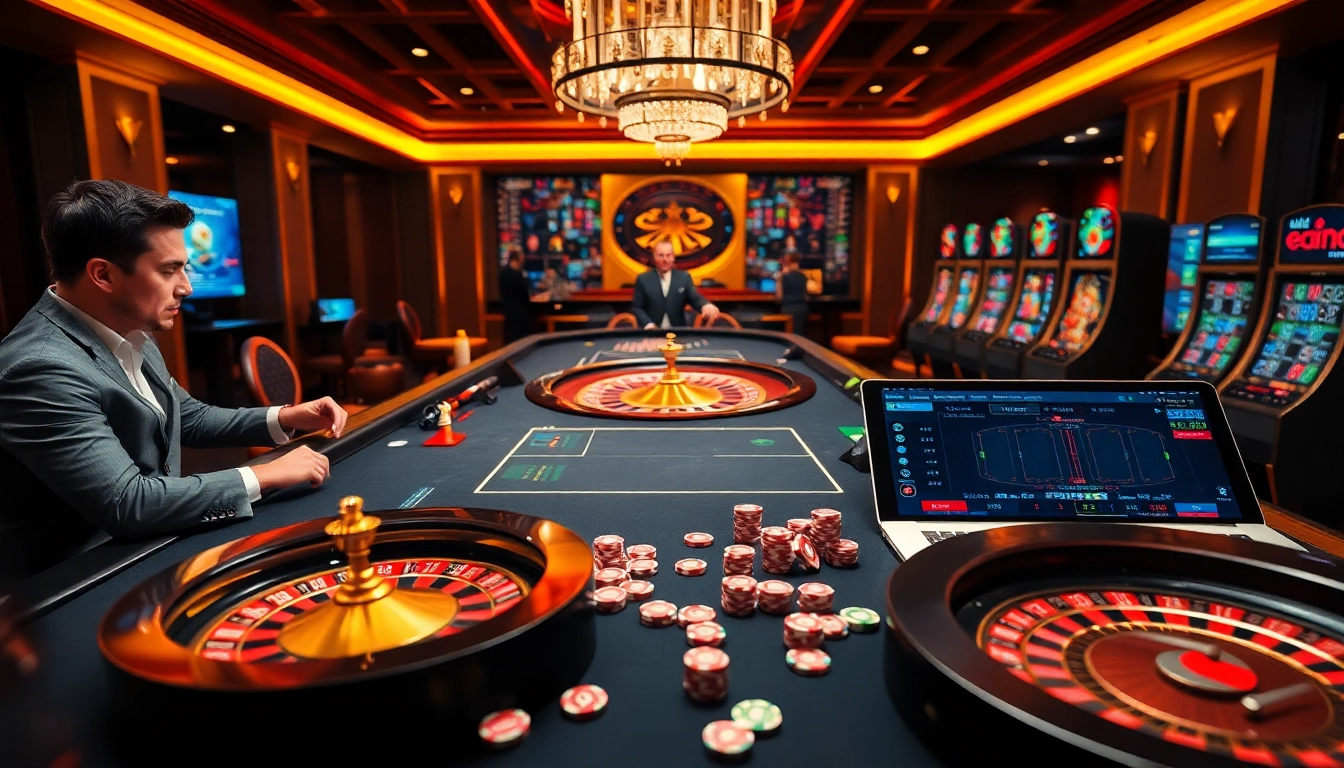 Experience the thrill of gambling with KJC's casino at https://kjc.uk.com/, showcasing roulette, poker, and vibrant betting activities.