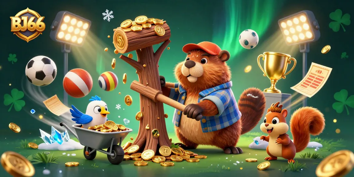 Engage with BJ66's vibrant online gaming scene featuring animated characters and dynamic sports elements.