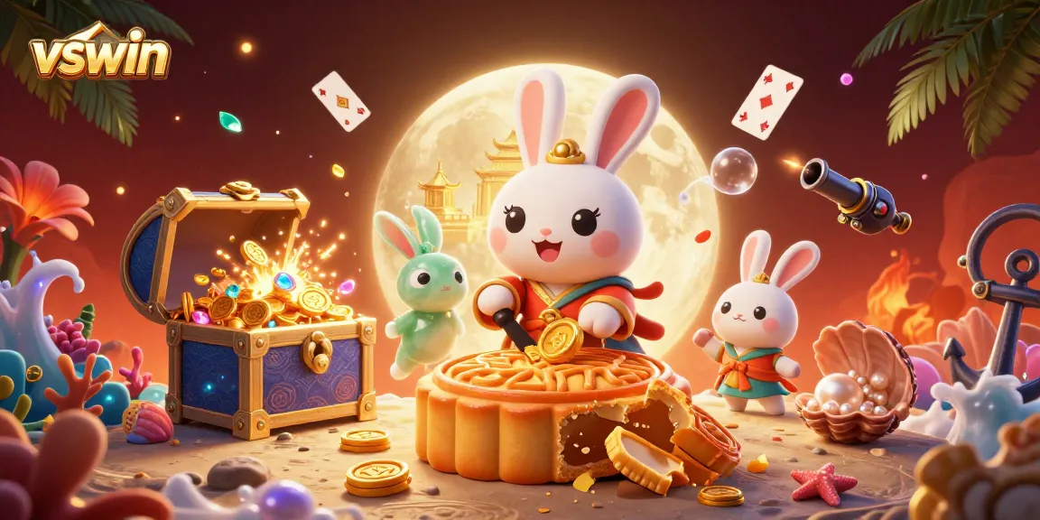Experience winning moments at vswin as the moon rabbit reveals poker chips.