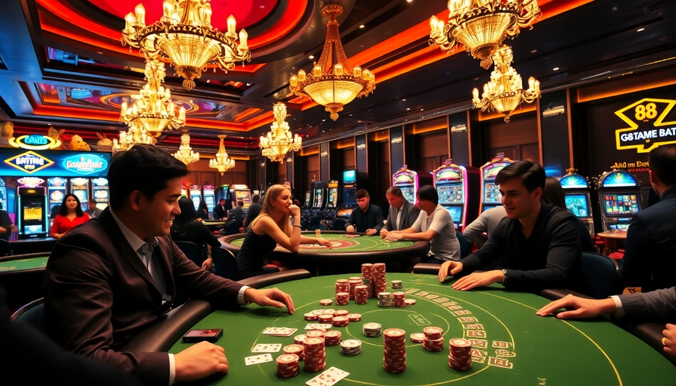 Players experiencing the thrill of 68 Game Bài, engaged in poker and slots with excitement.