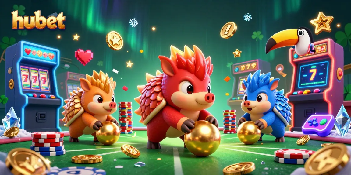 Engage with hubet and experience a thrilling casino showdown featuring dynamic pangolins amidst colorful gaming elements.