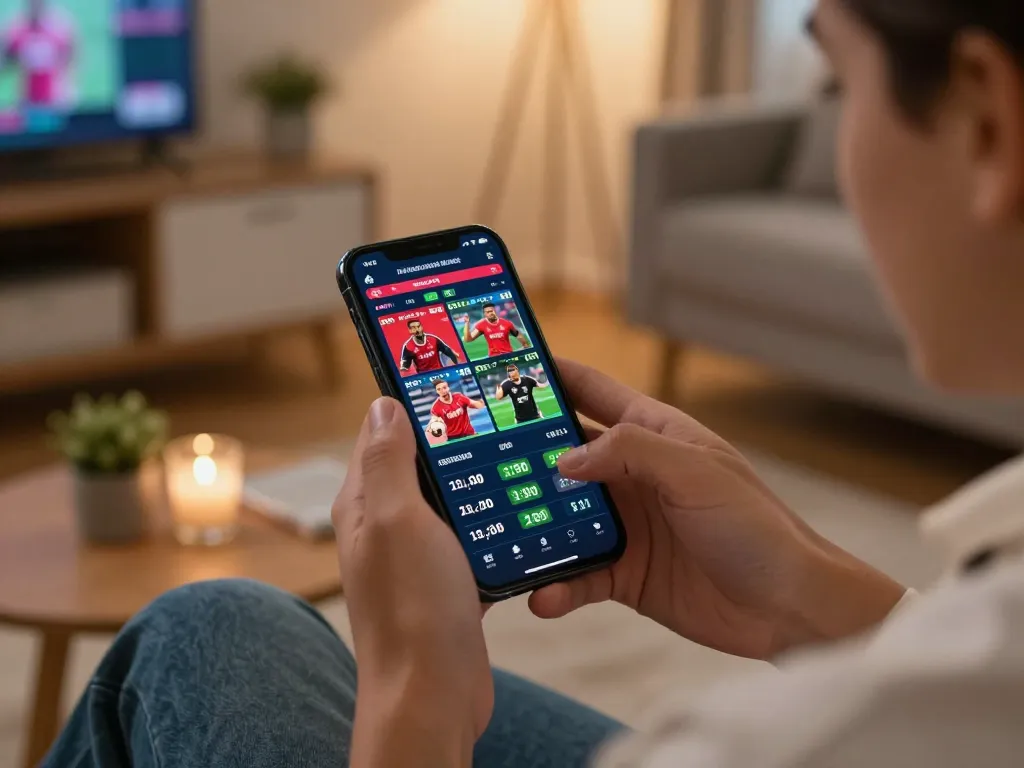 Betting on sports with 58win app during home game viewing, showcasing atmosphere and excitement.