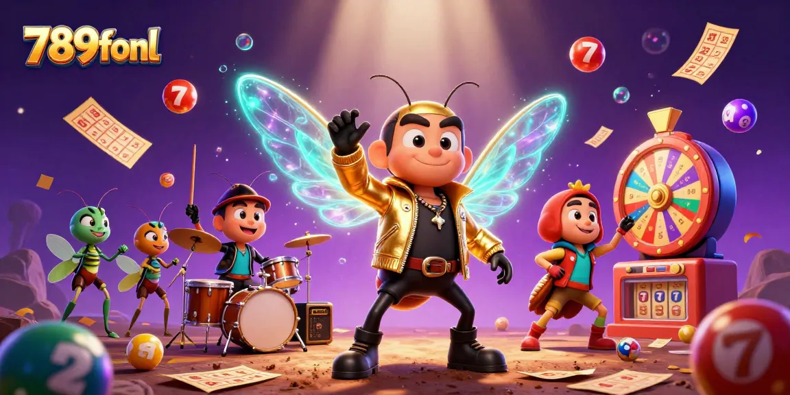 Witness the vibrant celebration of wins at 789fonl with colorful casino elements and animated characters.