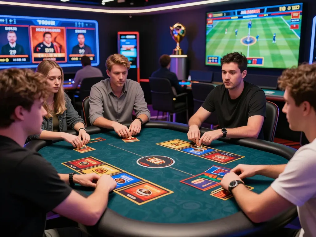 Players enjoying the exciting online gaming experience at 32win, showcasing vibrant slots and poker tables.