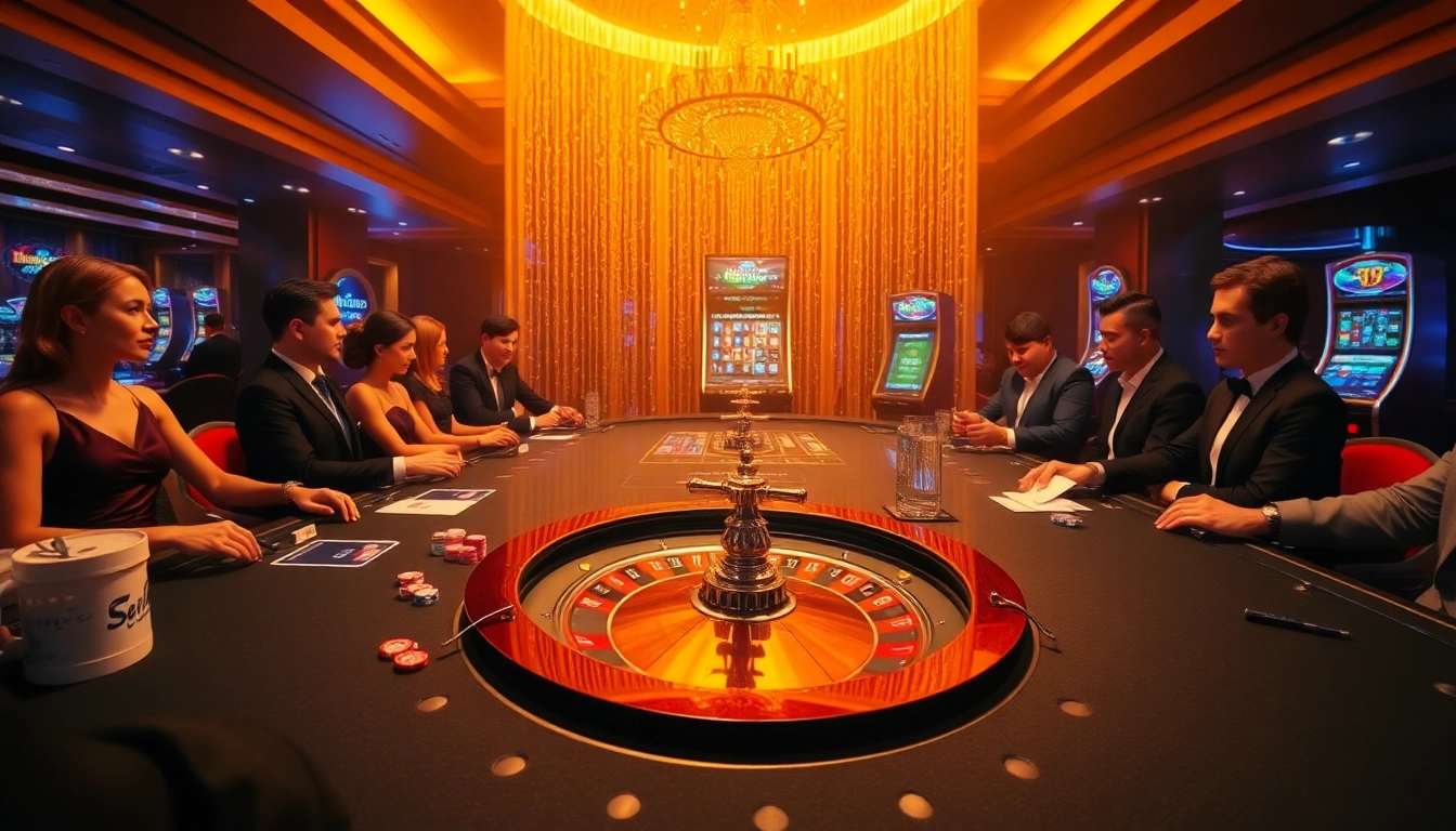 Players enjoying high-stakes gambling at a beautiful casino featuring elements from https://58win.watch/.