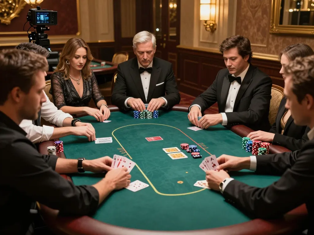 Players engage intensely in a poker game at mb666 casino, showcasing strategy and excitement