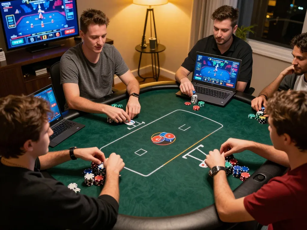 Engaged players at an online poker game displaying their bets and strategies on bl555 platform
