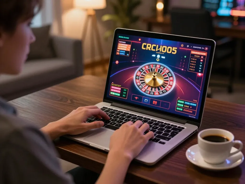 Engaging live roulette gameplay on laptop at https://sc88.casino/ with vibrant visuals and a cozy atmosphere.
