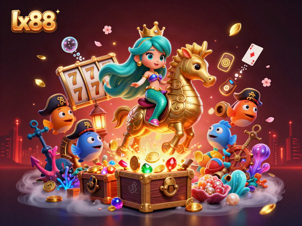 Experience the thrill of lx88 with a vibrant underwater adventure featuring the mermaid princess and her treasure.