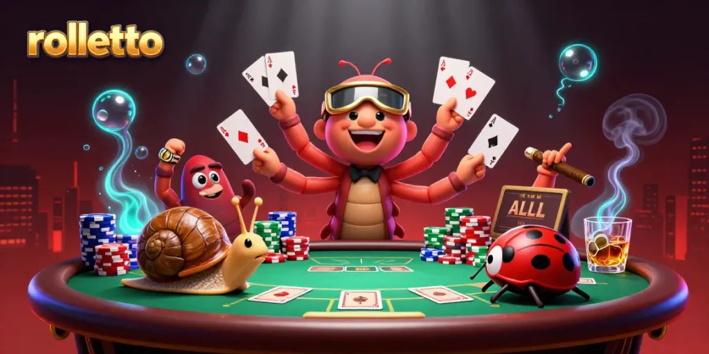 Experience rolletto's exhilarating poker scene with a rich array of colors and characters.