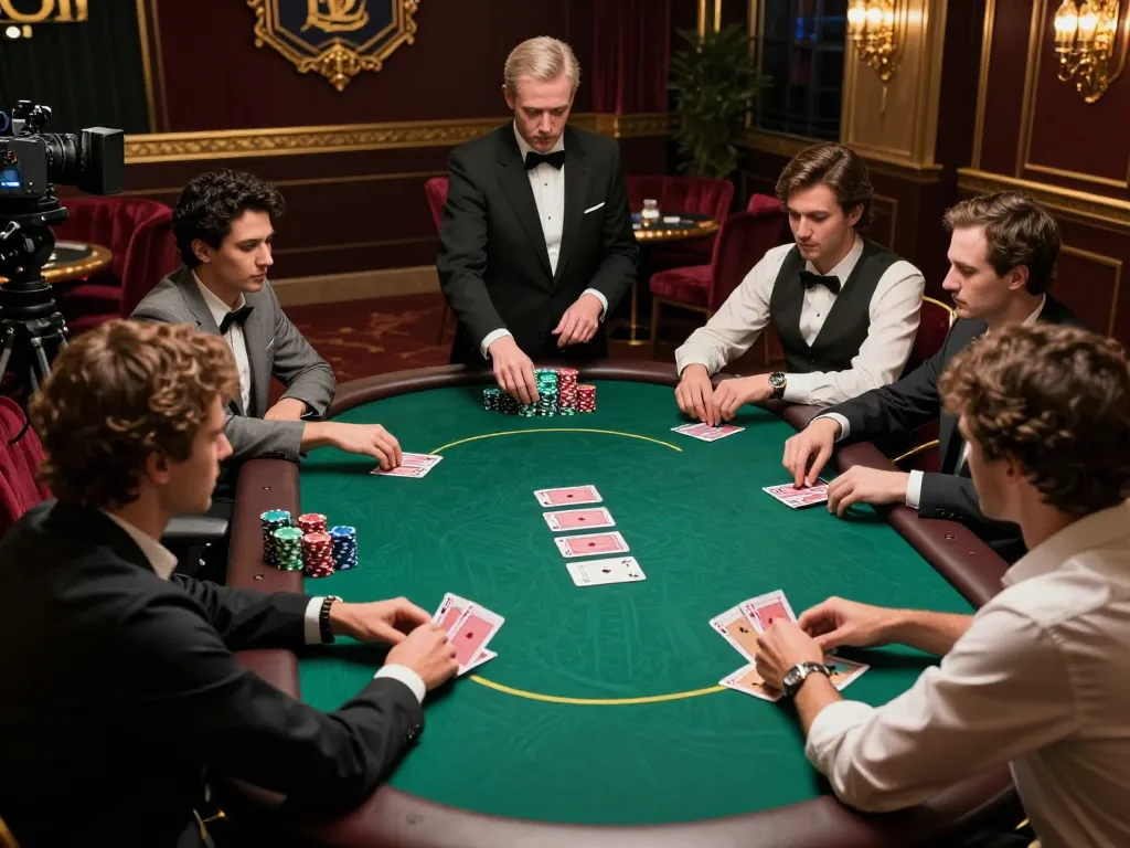 Engaging with top game bài đổi thưởng in a high-stakes poker setting, players strategizing their bets amidst vibrant chips.