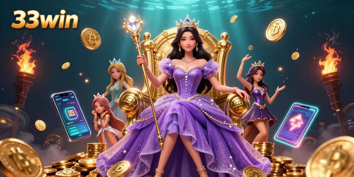 Experience exciting gaming adventures with 33win, highlighted in a vibrant 3D illustration.