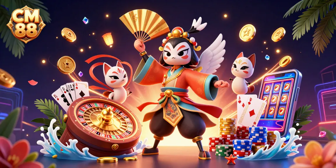 Experience the excitement of CM 88 with vibrant casino elements and dynamic characters in a rich 3D scene.