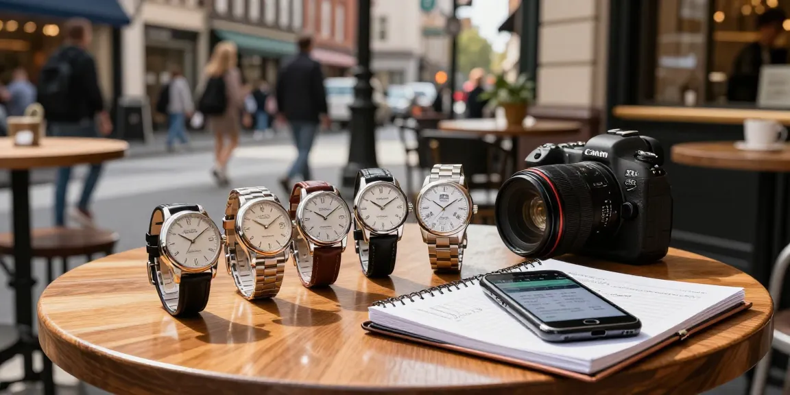 Explore a collection of replica watches in a bustling urban setting showcasing luxury craftsmanship and lifestyle.