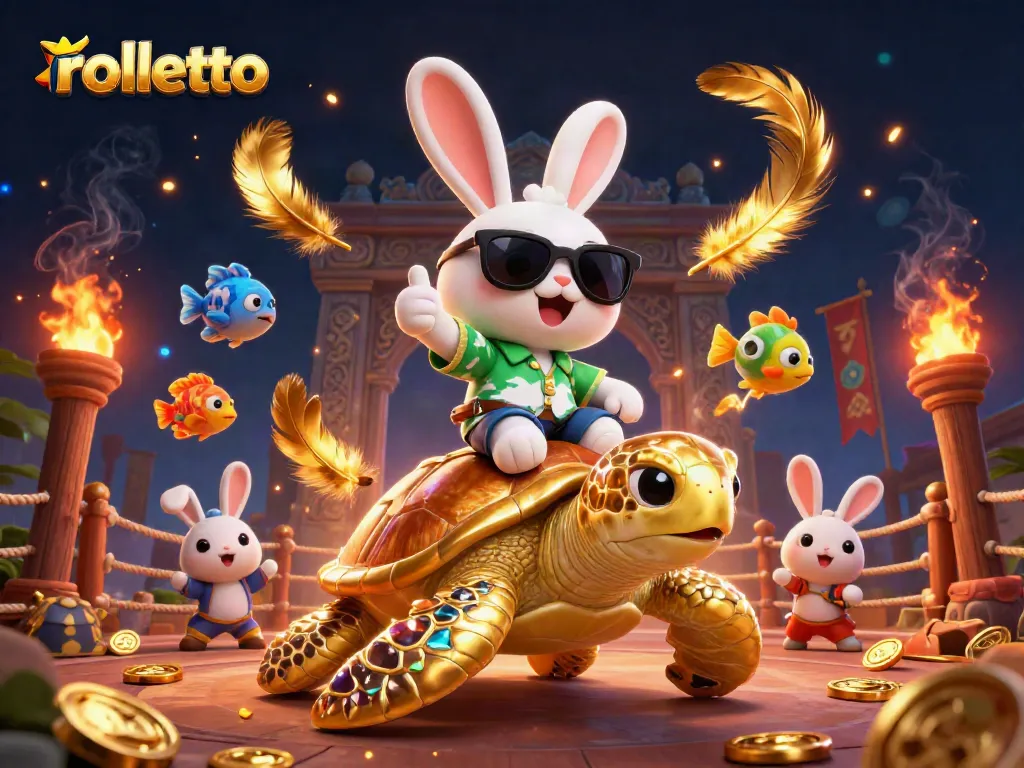 Engage with rolletto through an exciting 3D illustration of a vibrant casino scene.