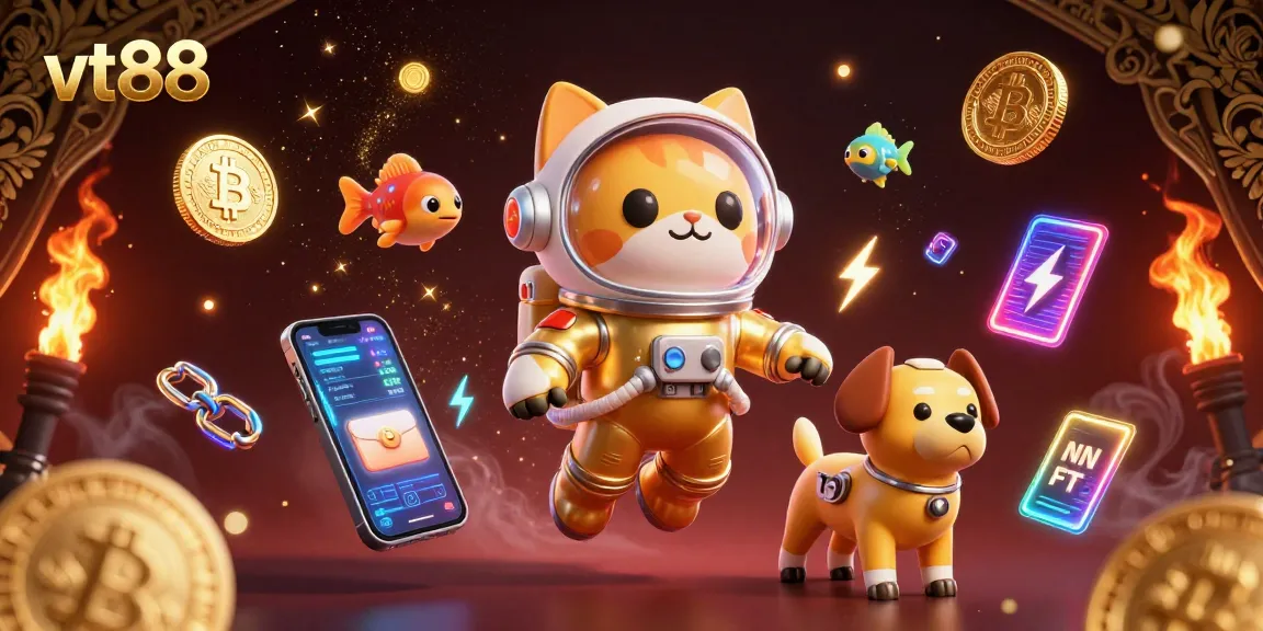 Experience thrilling games at vt88 with vibrant aliens and crypto elements in a cosmic casino.