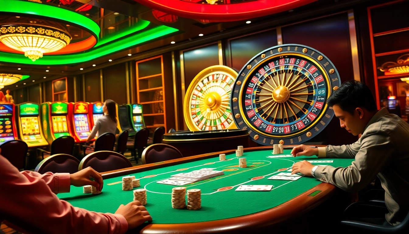 Players enjoying a high-stakes poker game at ee88 casino.