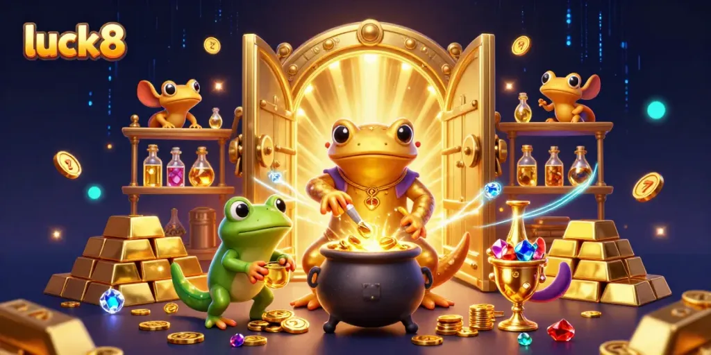 Catch the excitement of luck8 in a vibrant casino scene with fantasy characters and rich visuals.